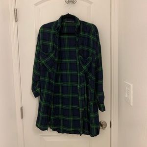 Zara button down long flannel